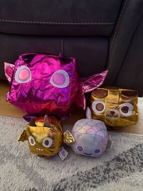 Metallic Pink Plush Bat Stuffed Animal - Cute Soft Toy